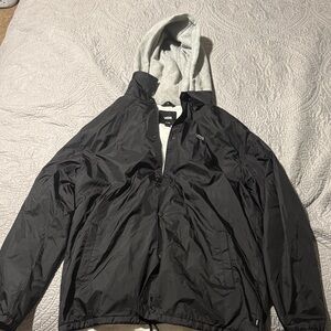 Vans Black and Gray Hooded Windbreaker for Men